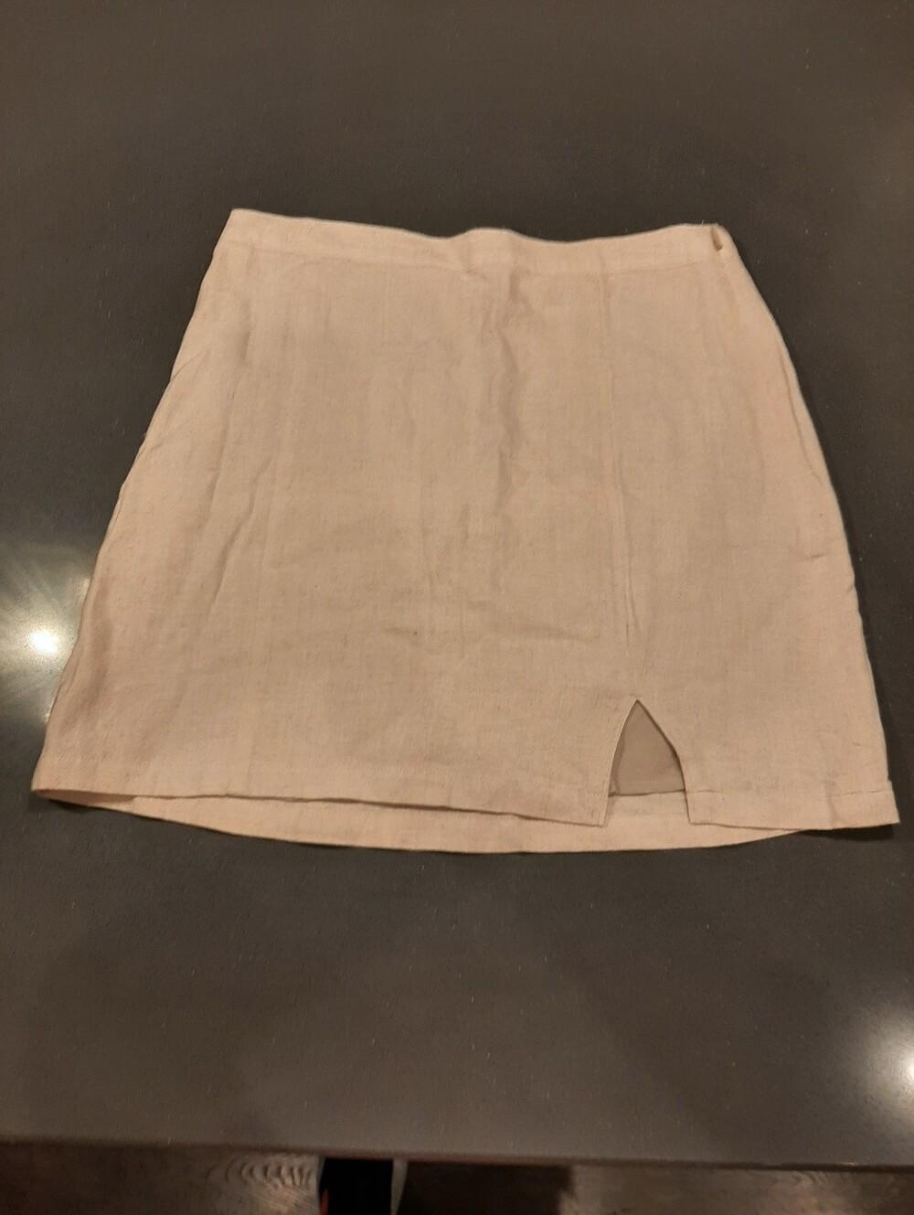 Abercrombie & Fitch Linen Blend A-Line Mini Skirt Beige M  NWT